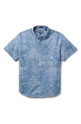 Reyn Spooner Molokai Channel Short Sleeve Button-Down Shirt Lichen Blue at Nordstrom,