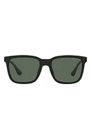 Armani Exchange 55mm Rectangular Sunglasses in Matte Black at Nordstrom