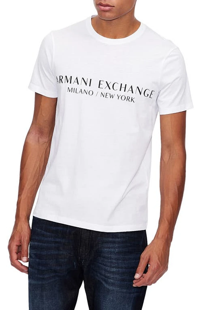 Armani Exchange Milano/New York Logo Graphic Tee White at Nordstrom,