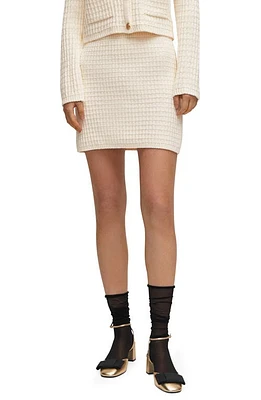 MANGO Knit Miniskirt Off White at Nordstrom,