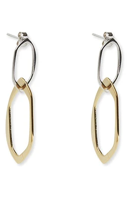 Argento Vivo Sterling Silver Two-Tone Link Drop Earrings in Gold/Silver at Nordstrom