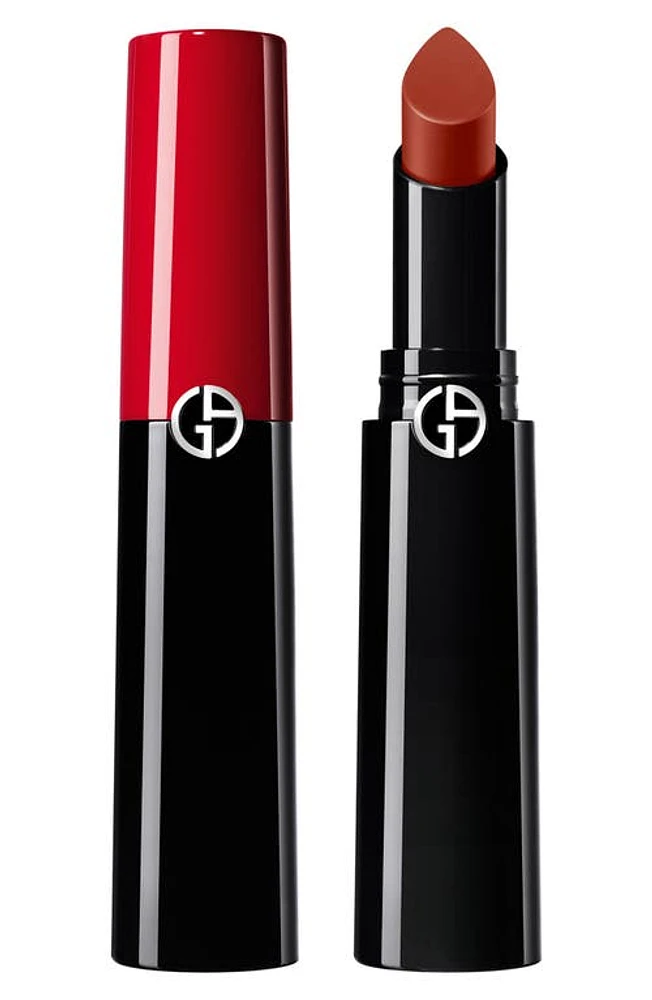 ARMANI beauty Lip Power Long-Lasting Satin Lipstick in 206 Cherry Brown at Nordstrom