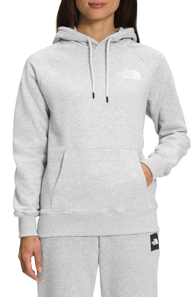 The North Face NSE Box Logo Graphic Hoodie Light Grey Heather/Black at Nordstrom,