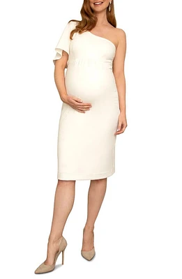 Tiffany Rose Taylor One-Shoulder Maternity Dress in Ivory at Nordstrom