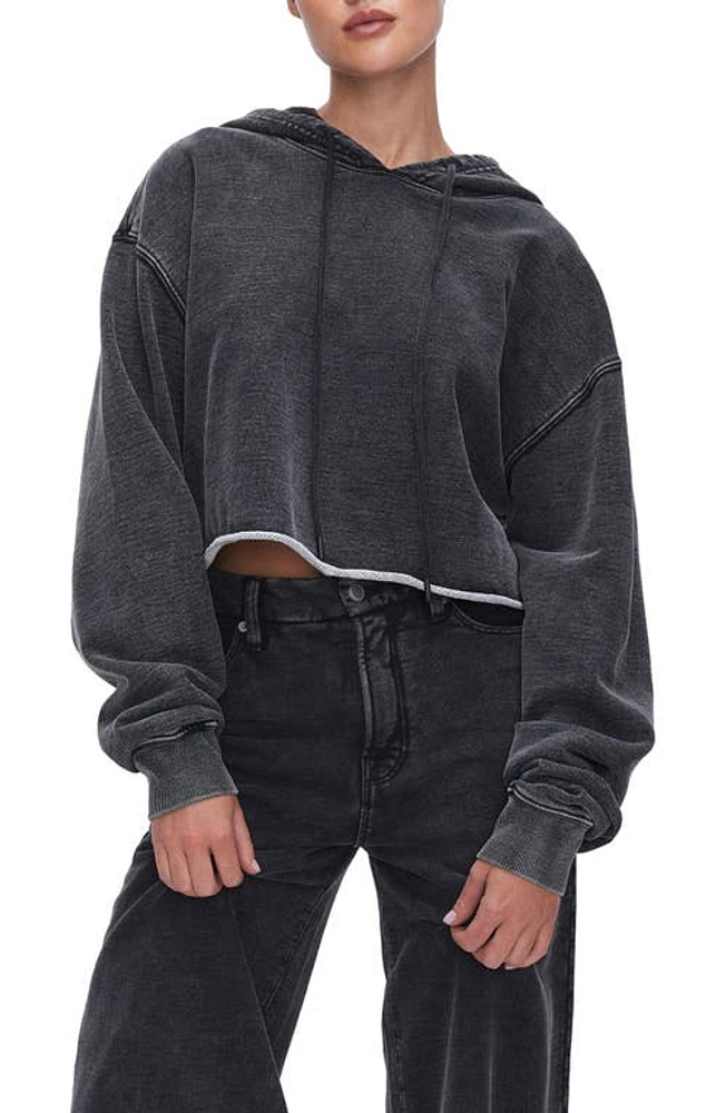 Good American Jeanius Oversize Terry Hoodie Black322 at Nordstrom,