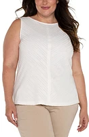 Liverpool Los Angeles Stripe Jacquard Sleeveless Top French Cream at Nordstrom,