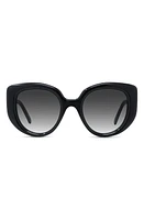 Loewe Curvy 49mm Gradient Butterfly Sunglasses in Shiny Black /Gradient Smoke at Nordstrom