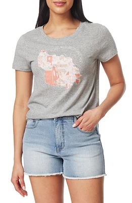 C & California Julia Graphic Tee Med Grey Heather Postcards at Nordstrom,