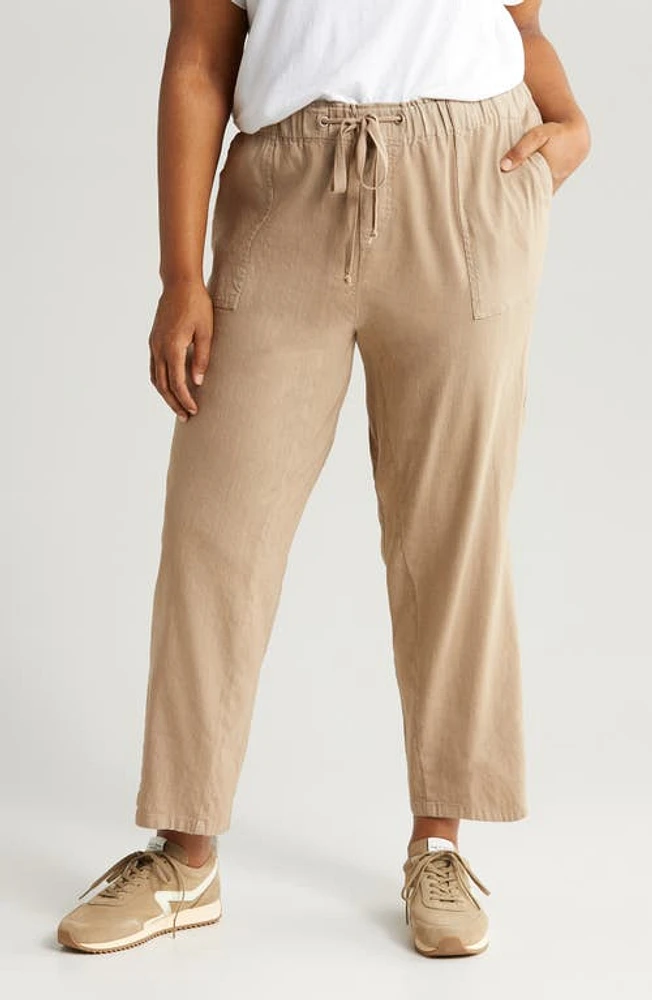 KUT from the Kloth Rosalie Drawstring Ankle Linen Blend Pants at Nordstrom,