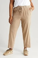 KUT from the Kloth Rosalie Drawstring Ankle Linen Blend Pants at Nordstrom,