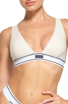 SKIMS Cotton Rib Plunge Bralette at Nordstrom,