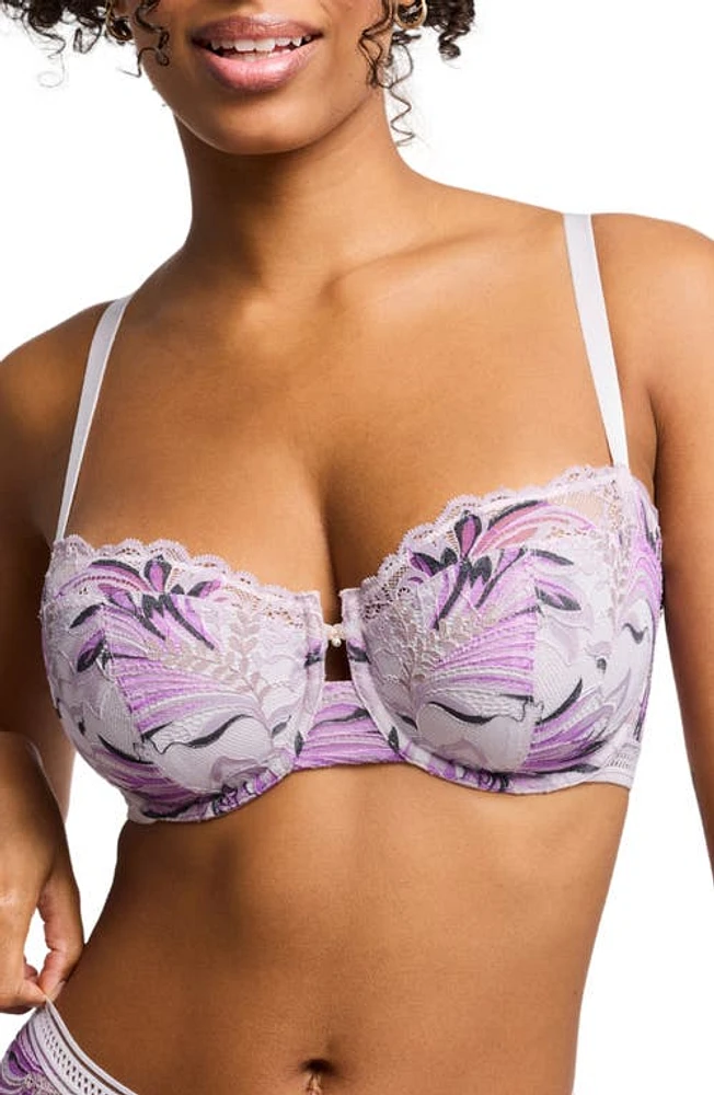 Montelle Intimates Lavender Fields Keyhole Balconette Underwire Bra Print at Nordstrom,