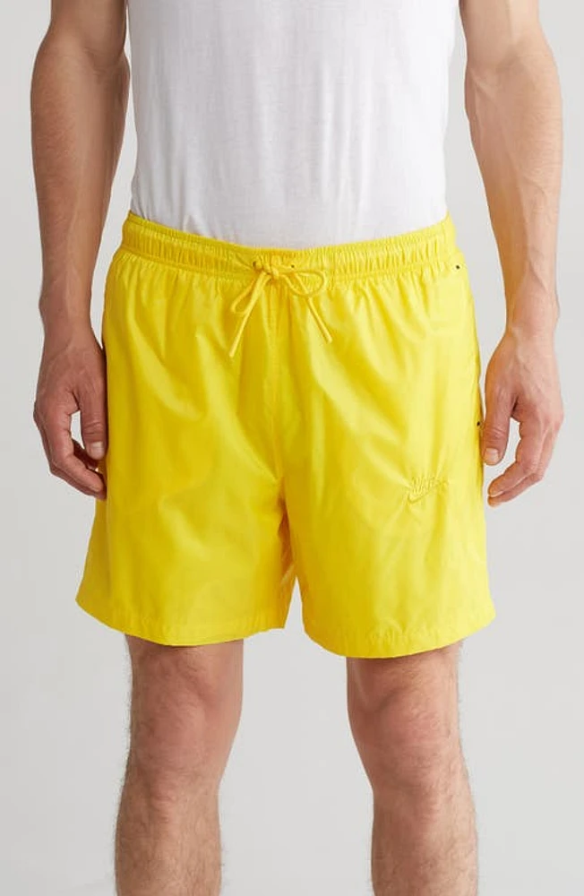 Nike Sportswear Tech Pack Woven Shorts in Tour Yellow/Black/Sulfur at Nordstrom, Size Small