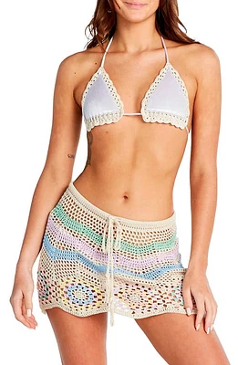 Capittana Vivi Crochet Cover-Up Miniskirt Natural Multi at Nordstrom,