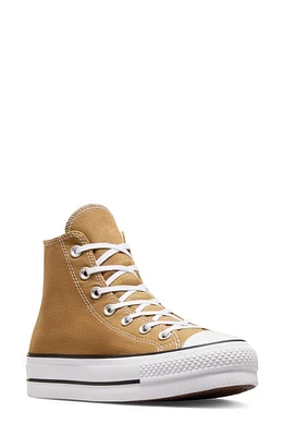 Converse Chuck Taylor All Star Lift High Top Platform Sneaker in Trek Tan/White/Black at Nordstrom, Size 7.5