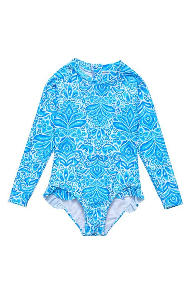 Snapper Rock Santorini Blue Long Sleeve Surf Suit at Nordstrom,