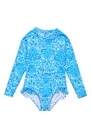 Snapper Rock Santorini Blue Long Sleeve Surf Suit at Nordstrom,