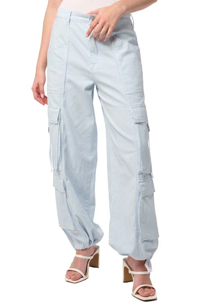 BLANKNYC Railroad Stripe Cargo Jeans Keeps Cool at Nordstrom,