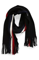 Moncler Stripe Virgin Wool Scarf in Black at Nordstrom