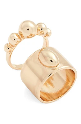 Open Edit Set of 2 Geometric Orb Rings Gold at Nordstrom,