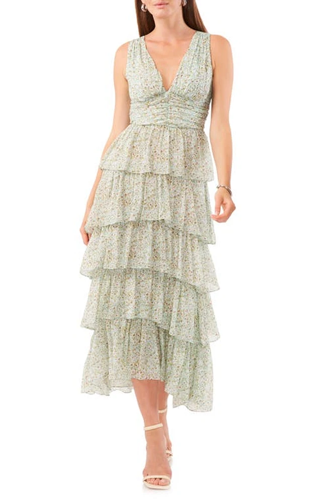 1.STATE Cascade Floral Tiered Dress Blue River at Nordstrom,