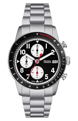 Fossil Sport Tourer Bracelet Chronograph Watch, 42mm in Silver/ at Nordstrom