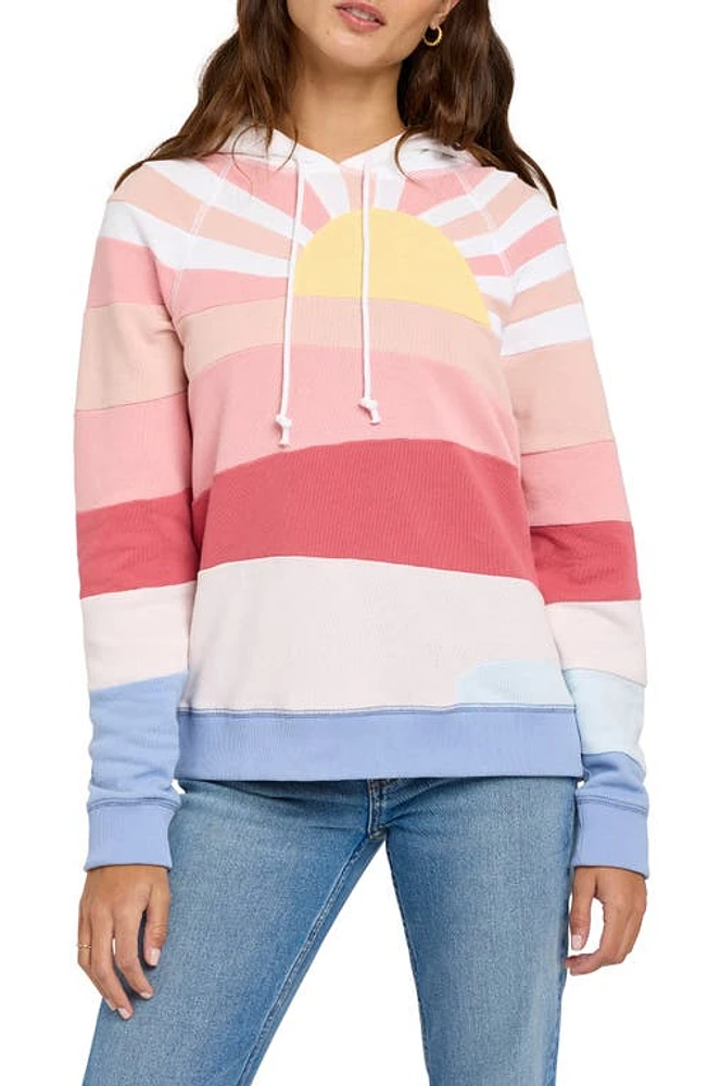 Faherty Soleil Stripe Cotton Hoodie Sundaze at Nordstrom,