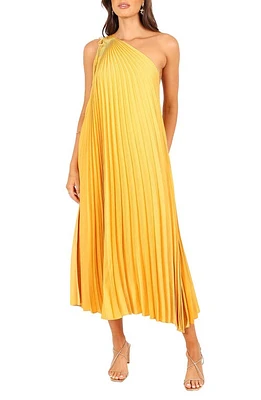 Petal & Pup Cali Pleated One-Shoulder Maxi Dress Saffron at Nordstrom,