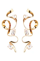 Sterling King Crystal Ribbon Drop Earrings in Gold at Nordstrom