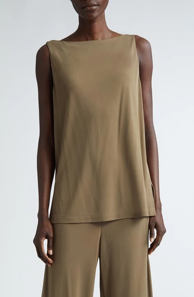 Lafayette 148 New York Boat Neck Sleeveless Top Concrete at Nordstrom,