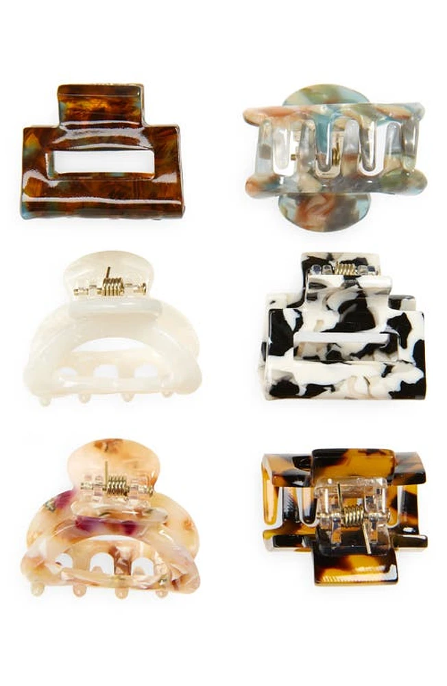 Tasha Assorted 6-Pack Jaw Hair Clips in Neutral Combo at Nordstrom