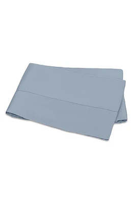 Matouk Talita Hemstitch 615 Thread Count Sateen Flat Sheet in Hazy Blue at Nordstrom