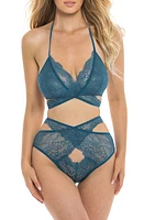 Oh La Cheri Charlena Crossover Halter Bralette & High Waist Panties Set at Nordstrom,