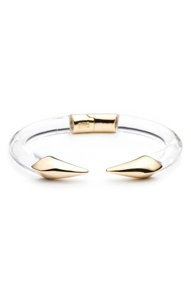 Alexis Bittar Mirrored Pyramid Hinged Cuff Bracelet in Clear at Nordstrom