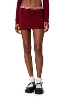 EDIKTED Seline Ribbon Trim Miniskirt Dark Red at Nordstrom,