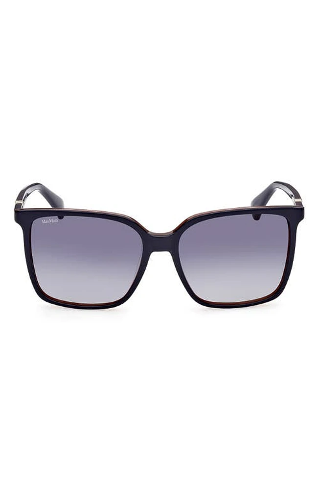 Max Mara 57mm Gradient Square Sunglasses in Blue/Other /Gradient Blue at Nordstrom