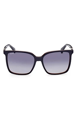 Max Mara 57mm Gradient Square Sunglasses in Blue/Other /Gradient Blue at Nordstrom