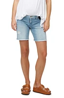 Nom Maternity Montauk Denim Shorts Pale Blue at Nordstrom,