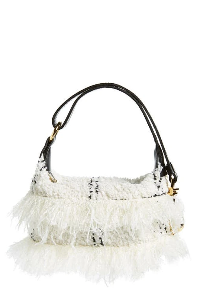 Sacai Small Pochette Tweed Top Handle Bag in Off White at Nordstrom