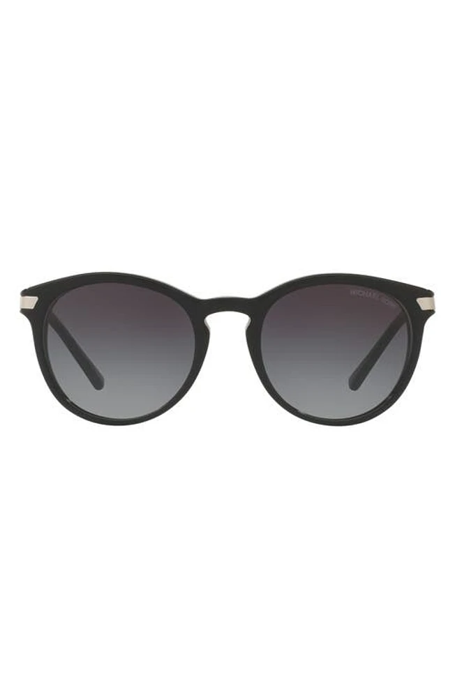 Michael Kors 53mm Gradient Round Sunglasses in Black/Silver/Black Gradient at Nordstrom