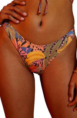 Billabong Mamacity Maya Hike Bikini Bottoms Orange Multi at Nordstrom,