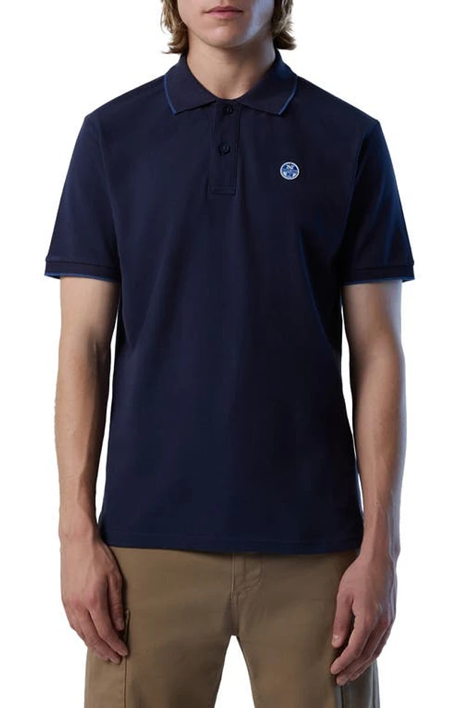 NORTH SAILS Tipped Logo Embroidered Cotton Piqué Polo at Nordstrom,