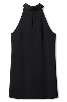 MANGO Tie Back Keyhole Cutout Minidress in Black at Nordstrom, Size 8