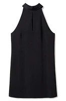 MANGO Tie Back Keyhole Cutout Minidress in Black at Nordstrom, Size 8