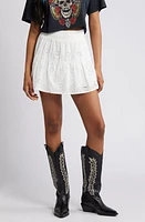 BP. Eyelet Tiered Ruffle Miniskirt White Blanc at Nordstrom,