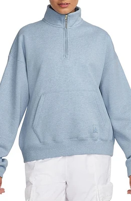 Jordan Flight Fleece Quarter Zip Sweatshirt Blue Grey/Heather at Nordstrom,