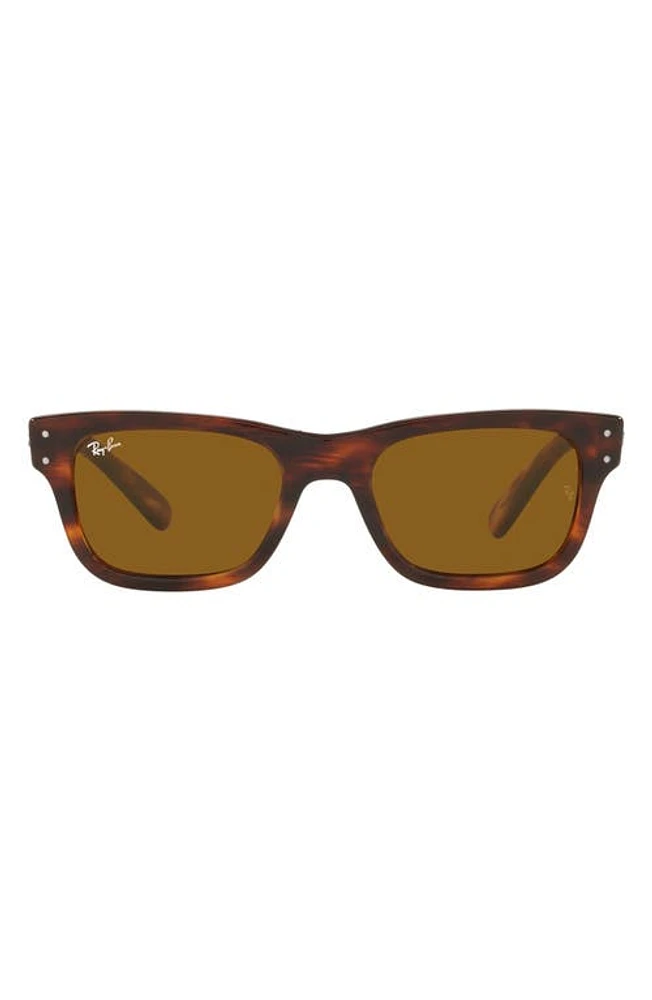 Ray-Ban Mr. Burbank 52mm Rectangular Sunglasses in Striped Havana at Nordstrom