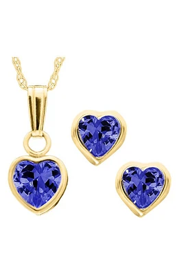 Mignonette 14k Gold Birthstone Necklace & Stud Earrings in September at Nordstrom