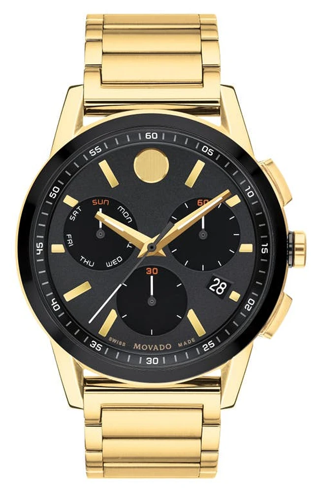 Movado Museum Sport Chronograph Bracelet Watch, 43mm in Black at Nordstrom