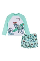 Andy & Evan Long Sleeve Rashguard T-Shirt Swim Shorts Set at Nordstrom